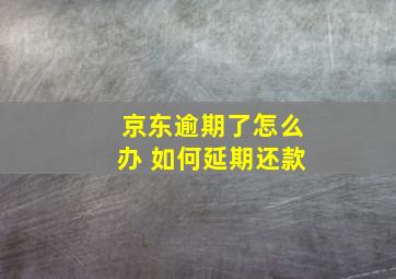 京东逾期了怎么办 如何延期还款